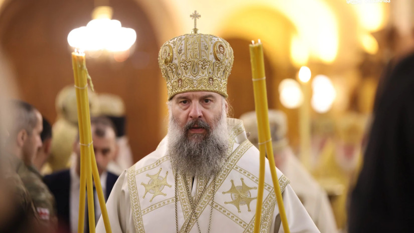 His Holiness and Beatitude Shio III, Catholicos-Patriarch of All Georgia, serving the Divine Liturgy